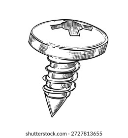 metal parafuso vetor esboço linha arte mão desenhado ilustração