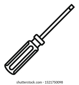 Metal screwdriver icon. Outline metal screwdriver vector icon for web design isolated on white background