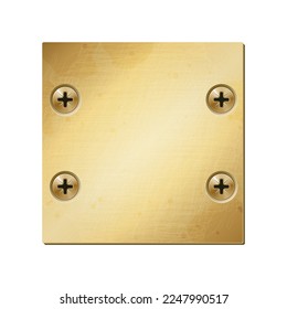 Metal screws bolts nails plates realistic composition with isolated top view image of iron hardware vector illustration