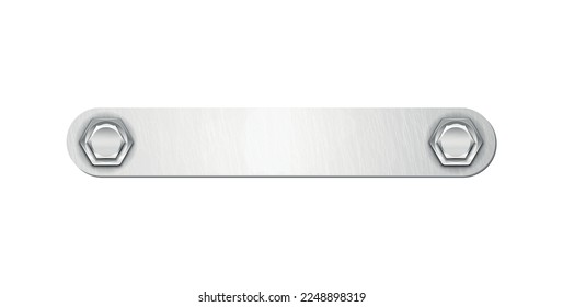 Metal screws bolts nails plates realistic composition with isolated top view image of iron hardware vector illustration