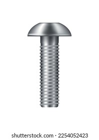 Metal screws bolts nails plates realistic composition with isolated top view image of iron hardware vector illustration