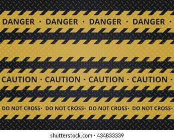 Metal seamless background with yellow line. Metal seamless background. Vector illustration.