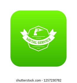 Metal service icon green vector isolated on white background