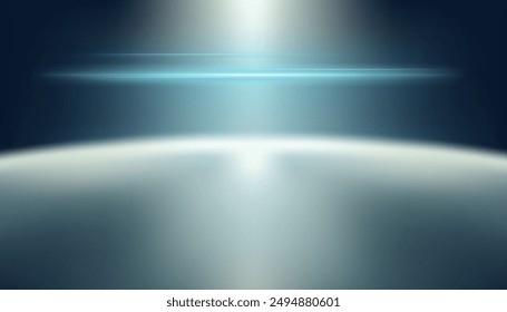 Metal shadow gradient studio abstract background pattern, blue wall and floor with light shining and laser light sparkle, empty room showroom showcase, cars, modern electronics.