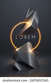 Formas de metal con anillo de luz
