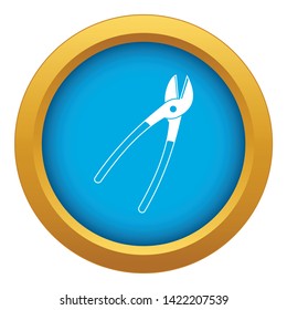 Metal shears icon blue vector isolated on white background for any design