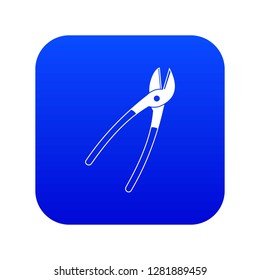 Metal shears icon digital blue for any design isolated on white vector illustration