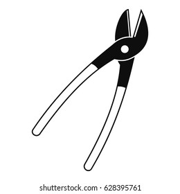 Metal shears icon in simple style isolated on white background vector illustration