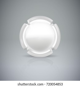 Metal sheet of champagne bottle. Template for design. White color. Vector illustration.