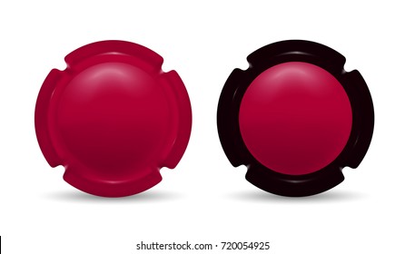Metal sheet of champagne bottle. Template for design.  Black and red color. Vector illustration.
