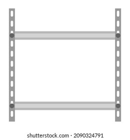 ilustración del vector de pantalla plana de estantería metálica