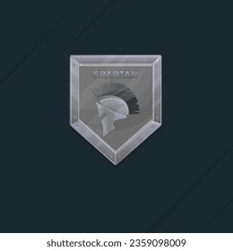 Metal Shield Armor Icon For Games Of For Military Logo Element Spartan Helmet  Mohawk Warrior Logo For Games Or Print For T-Shirt  Military War Vector Design