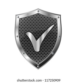 Metal Shield With Check Mark