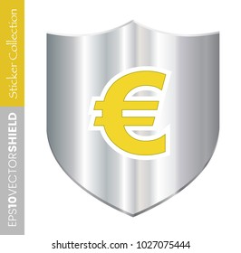 Metal Shield Icon - Euro Dollar