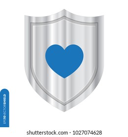 Metal Shield Icon - Heart