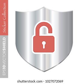 Metal Shield Icon - Lock