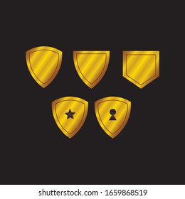 Metal shield icon logo vector illustration