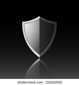 Metal shield icon. Vector