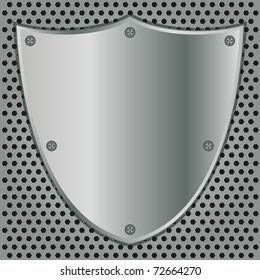 metal shield on metal background