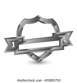 Metal shield with ribbon
