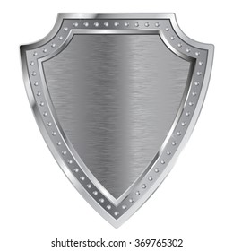 Metal Shield. Vector Illustration Isolated On White Background.