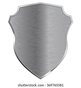 Metal shield. Vector illustration isolated on white background.