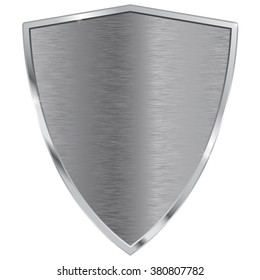 Metal shield. Vector illustration isolated on white background.