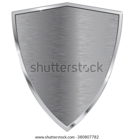 Metal shield. Vector illustration isolated on white background.