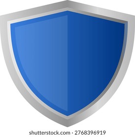 metal shield vector. symbol, protection, security