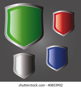 metal shiny shield. Isolated object.