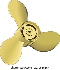 Metal Ship's Propeller Vector Illustration