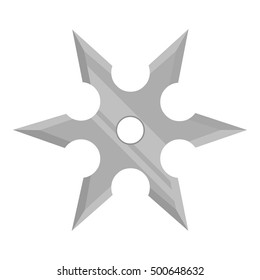 Metal Shuriken Icon Monochrome Single Weapon Stock Illustration 522114895