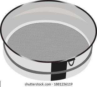 Metal sieve ,illustration, vector on white background.
