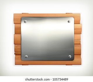 Metal sign, vector