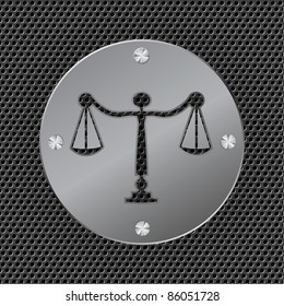 Metal sign of the zodiac scales