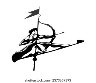 Metal silhouette of a man, shooter. Zodiac sign. Vector, eps