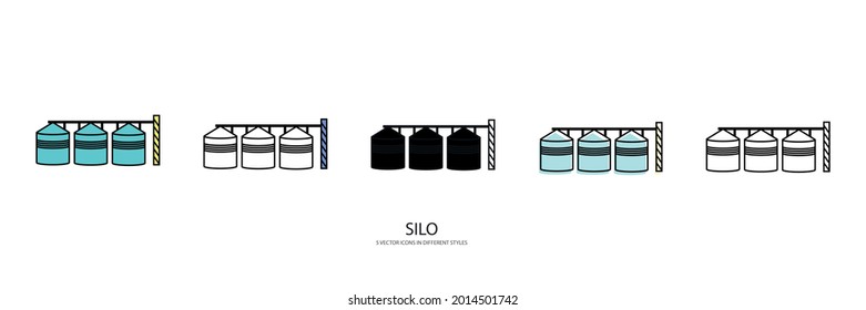 metal silo vector type icon
