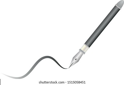 Metal and silver pen drawing a stroke.