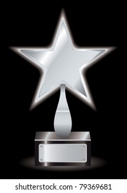 Metal silver star award with space for your own text