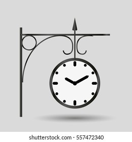 metal simple railway style clock vector object eps10