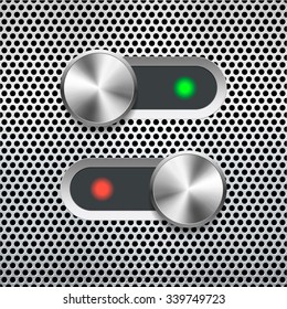 metal slider set. Vector illustration.