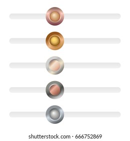 metal slider set. Vector illustration