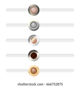 metal slider set. Vector illustration
