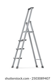 Metal sliding ladder. Vector illustration.