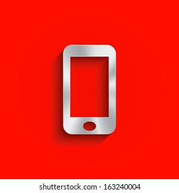 Metal smart phone icon. Vector design