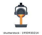 Metal smelter. Simple flat illustration.
