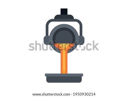 Metal smelter. Simple flat illustration.
