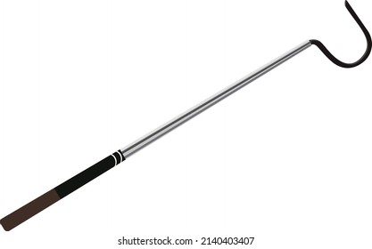 Metal snake hook, illustration, vector on a white background.