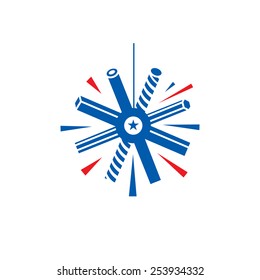 Metal snowflake Vector Sign
