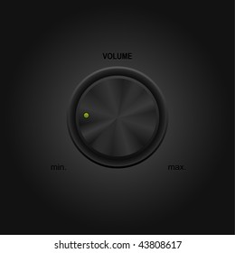 Metal Sound Control Knob. Vector illustration.